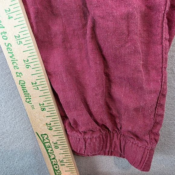 Athleta Retreat Linen Jogger Women's 12 TALL Drawstring Waist Pants Coffeeberry - Picture 7 of 11